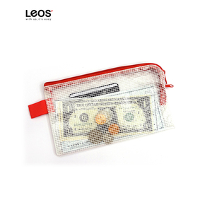 Assorted Color Waterproof Zipper Lock L Shape PVC Mesh <b>Bags</b> with Handle Strap - Product Image 1