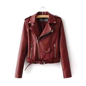 Women's Original Sheep Skin Biker Jacket with Stripe Zip Pockets Vintage Regular Fit <b>Coat</b> for <b>Winter</b> - Product Image 3
