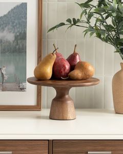 Support à gâteau en bois durable en forme de fleur, fait main, style rustique, plateau de présentation pour desserts, Uttar Pradesh, pour boulangerie, café, décoration de la maison - Product Image 3