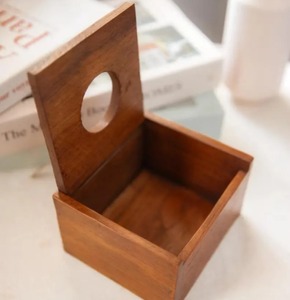 Porte-boîte à mouchoirs en bois multifonctionnel - Design minimaliste moderne pour table basse, bureau, style vintage - Product Image 3