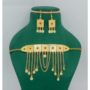 Martasha designer islamique ramadan spécial plaqué or EAU bijoux spécial dubai bijoux collier boucle d'oreille ensemble - Product Image 2