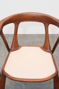 Chaise de salle à manger en bois de noyer de style italien moderne avec dossier rembourré pour la maison, le restaurant, l'hôtel, meubles PISANO - Product Image 4