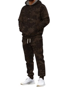 Men's Tie-Dye Long Sleeve Hoodie Ribbed Sweatpants Set Winter Terry Fabric 300g Quick Dry 100% Cotton Solid Color Casual - Product Image 2