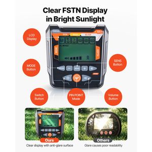 Rilevatore d'oro professionale ad alta precisione per adulti, metal detector in alluminio da 10 pollici, bobina di ricerca impermeabile IP68, display e cuffie - Product Image 4