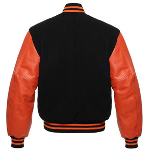 Veste universitaire marine pour homme avec broderie rouge cardinal, motif Be Merry, manches grises, col rabattu, vêtement décontracté pour l'hiver - Product Image 5