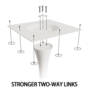 Tavolo da Pranzo Rotondo Bianco Stile Mid-Century E da 80 cm con Piano in MDF e Base a Piedistallo per 2-4 Persone, per Cucina e Sala da Pranzo - Product Image 5