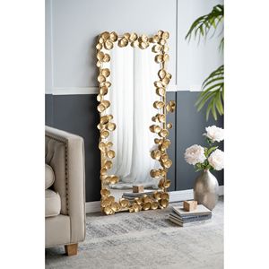 61\" X 31\" <b>Full</b> <b>Length</b> <b>Mirror</b> with Golden Leaf Accents Elegant Floor <b>Mirror</b> for Living Room <b>Bedroom</b> - Product Image 2