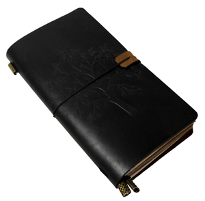 Carnet de notes personnalisé en cuir Crazy Horse écologique marron et noir, rechargeable, fait main, design voyage, pour bureau et réunions - Product Image 1