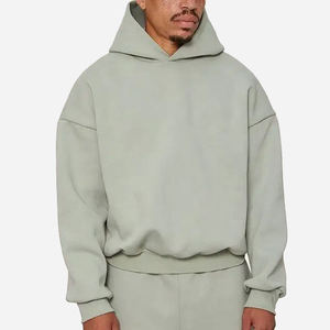 Cropped Oversized <b>Pullover</b> Hoodie High Quality French Terry Thick Heavyweight Boxy Unisex Winter Streetwear Casual Pocket Hoodie - Product Image 3