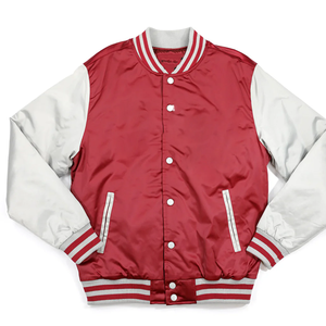 Blouson Bomber Marron et Blanc 2026 Premium Bicolore à Boutons Pression Col en V en Maille Côtelée Doublure Chaude Imperméable Printemps - Product Image 1