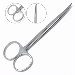Tijeras Iris de 4.5 Pulgadas, Curvas, de Acero Inoxidable, Instrumento Quirúrgico, Dental y Veterinario, Herramienta Reutilizable de Precisión - Product Image 1