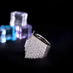 925 Sterling <b>Silver</b> Moissanite Diamond Iced Out Square <b>Ring</b> <b>Mens</b> Hip Hop Luxury Statement Wedding Jewelry Sparkling Fashion <b>Ring</b> - Product Image 3