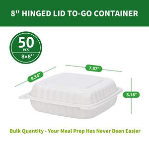 Bolsa de Bagazo Resistente, Impermeable, Desechable, Biodegradable, Ecológica, a Prueba de Fugas, Personalizable, de Grado Alimenticio para Fideos y Hamburguesas - Product Image 6