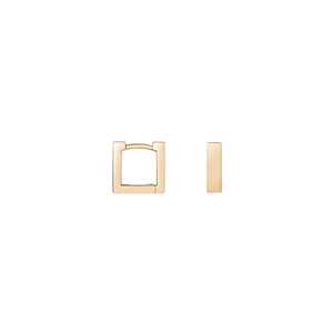 Pendientes de Aro Minimalistas Cuadrados Tipo Huggie al por Mayor, Oro Sólido de 14k y 18k, Modernos, Lisos, Geométricos, Apilables, Pequeños, de 10mm, Fabricación - Product Image 1