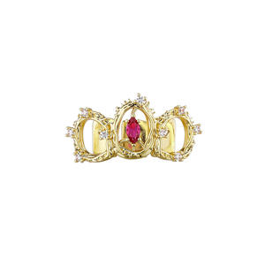 Grillz dentaire de haute qualité couleur or, style couronne, avec strass, bijoux dentaires style Palais, pour accessoire de mode, d'Inde - Product Image 3