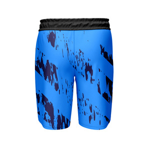 Shorts de bain rayés pour hommes avec patch lettre, logo personnalisable, short chaud, poche arrière, taille à cordon de serrage, motif uni - Product Image 4