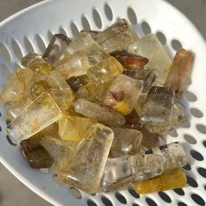 Vente en gros de cristaux naturels très demandés, pierres de guérison, tranches de quartz rutile doré en forme libre pour la fabrication de bijoux - Product Image 2