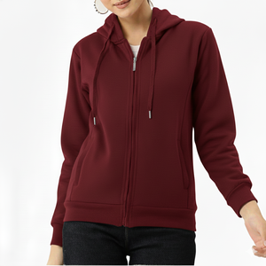Großhandel Blanko Zip-Up Hoodie aus Baumwolle und Polyester-Fleece mit Kapuze, inklusive individuellem Etikett und Logo-Service - Product Image 1