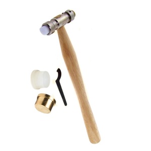 Marteau à tête interchangeable double face de 9 pouces, en laiton et fibre de nylon, pour la fabrication et la réparation de bijoux, outil de façonnage des métaux - Product Image 6