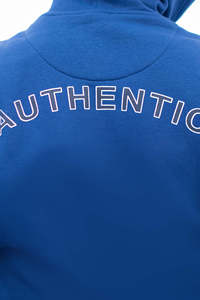 Sudadera con Capucha Azul para Hombre, con Cierre, de Algodón y Felpa, Informal, para Otoño, Corte Regular, con Estampado de Letras y Logotipo Frontal - Product Image 4