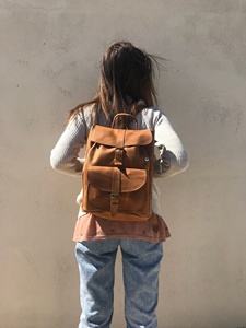 Zip-upHighly Demanded anti-shrink Leather Laptop <b>Backpack</b> for Women Durable Fabric Comfortable Fit style Leather <b>Backpack</b> Bags - Product Image 4