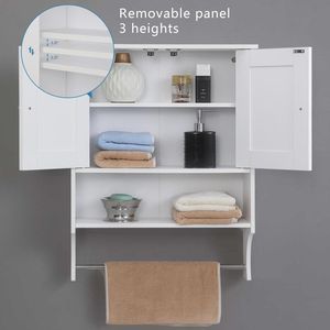 Mobiletto da bagno in stile rustico da posizionare sopra il WC, con 2 ante e ripiani regolabili, 21.65 x 7.1 x 27.6 pollici - Product Image 5