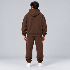 Heavyweight Cotton Hoodie Jogger Sweatsuit <b>Set</b> <b>Men</b> Oversized Drop Shoulder Relaxed Streetwear Pullover Everyday Casual Outfit - Product Image 2