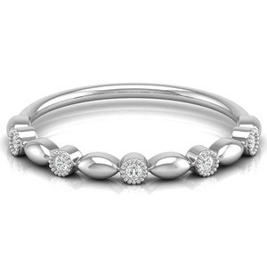 Belle bague minimaliste en or 10 carats certifiée IGI faite à la main en or massif bande empilable avec style classique Moissanite - Product Image 2