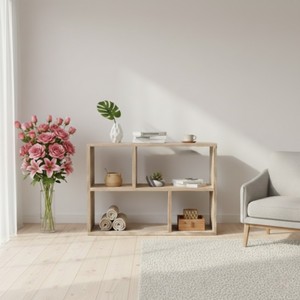 Estante Minimalista Escandinavo de Madera de Teca Reciclada - Venta al por Mayor - Product Image 1