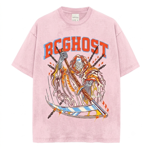 Camiseta Gráfica de Algodón Pesado con Lavado Ácido, Estilo Vintage, Casual, para Hombre, Personalizada, de Moda Urbana - Product Image 3