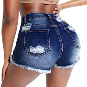 Shorts de Mezclilla Rasgados de Cintura Alta para Mujer, Corte Regular, Lavado Medio, Estilo Casual de Verano, Color Sólido, Impermeables, Estilo Y2K Vintage, de Algodón - Product Image 6