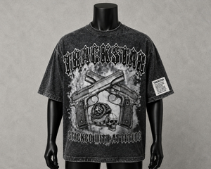 เสื้อยืดโอเวอร์ไซส์ลายกราฟิกผู้ชาย ผ้าคอตตอนหนานุ่ม สไตล์วินเทจ สตรีทแวร์ ทรงหลวมไหล่ตก ลุคดิสเทรส ยี่ห้อ OEM แบบฟอกสี - Product Image 4