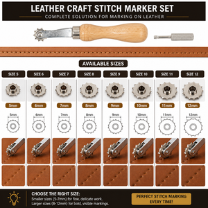 Leather Stitching Roulette <b>Tool</b> <b>Set</b> Edge Beveler Leather Craft <b>Tools</b> | Stamping Kit Professional <b>Hand</b> <b>Tool</b> | India 2026 Product - Product Image 4
