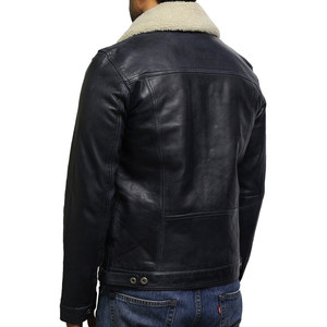 Wholesale Custom Coated Durable Breathable Leather Slim <b>Men's</b> Casual Autumn Zipper Front <b>Long</b> Stand Collar Plus Size <b>Jackets</b> - Product Image 4