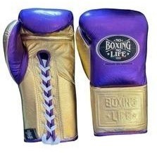 Gants de boxe professionnels faits main de haute qualité, à lacets, métalliques, violet et or, sans couture, prix de gros RTS, CP-BG-102 - Product Image 2