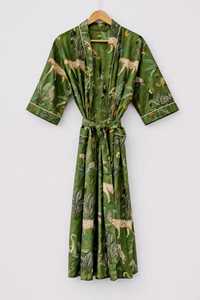 Peignoir Kimono Matelassé en Coton Imprimé à la Main Motifs Animaux Indiens pour Femme, Robe de Nuit, Peignoir Long, Vêtement Ethnique - Product Image 2