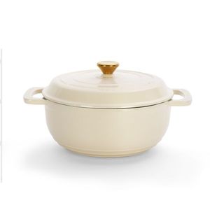 Pentola in Ghisa da 5L con Finitura Smaltata Bianca e Manici e Coperchi in Acciaio Inossidabile per Uso in Cucina - Product Image 2