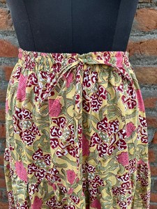 Handmade Hand Block Cotton <b>Skirt</b> <b>Elastic</b> Waist Breathable Traditional Block Print Sustainable Casual Clothing One Size - Product Image 4