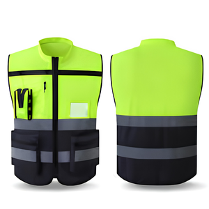 Chaleco de Seguridad para Ingenieros y Topógrafos, Alta Visibilidad, Reflectante, Poliéster, Naranja Amarillo, Múltiples Bolsillos, Unisex, Talla Grande - Product Image 3