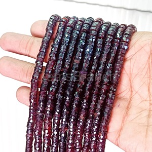 Grenat naturel à facettes Heishi pneu forme perles de pierres précieuses en vrac brins 4-5mm perles de pierre rouge pour la fabrication de bijoux au prix de gros - Product Image 3