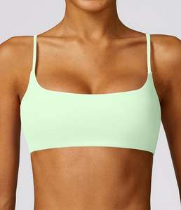 Soutien-gorge de sport court pour femme 2025, grande taille, écologique, respirant, maintien élevé, séchage rapide, en nylon, couleur unie, pour yoga et course à pied - Product Image 5
