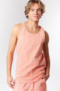 Camiseta sin Mangas con Estampado Rosa para Hombre, Cuello en V, Estilo Informal, 100% Algodón, Transpirable, Tejido de Punto - Product Image 6