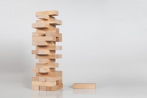 Jeu de construction de blocs en bois, jeu de dextérité pour toute la famille, 2 joueurs, coins carrés, construction durable - Product Image 2