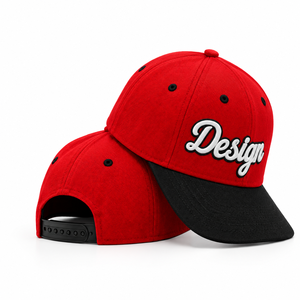 Casquette Snapback avec broderie 3D personnalisée, haute qualité, visière plate, rouge et noir, unisexe, hip hop, baseball, sport - Product Image 6