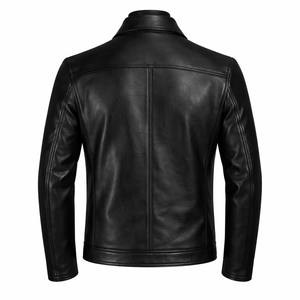Chaqueta de Cuero Sintético Negra Vintage Personalizada para Hombre, 750 Gsm, Paneles Lisos, Logotipo Grabado con Láser Personalizado, Etiqueta Privada, Impermeable - Product Image 2