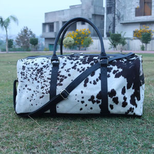 Sac de voyage en cuir de vachette, style personnalisé, sac de voyage en toile - Product Image 1