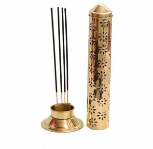Brûleur d'encens en laiton pour bâtonnets d'agarbatti, support décoratif en laiton, brûleur de fumée en provenance d'Inde, exportateur à prix de gros, porte-bâtonnets d'encens - Product Image 3