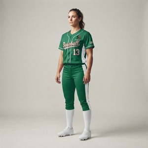 Maillot de baseball pour femmes adultes 100% polyester respirant, grande taille, design personnalisable, logo imprimé numériquement sur le devant, séchage rapide - Product Image 1