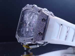 นาฬิกาข้อมือสแตนเลสสตีล สายยาง ดีไซน์หรูหรา ประดับเพชรโมอิสซาไนต์ VVS คุณภาพสูง พร้อมกลไกควอตซ์ ETA กันน้ำได้ 10 บาร์ เหมาะสำหรับธุรกิจ - Product Image 4