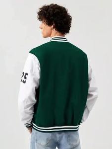 Veste universitaire en toile d'hiver à col montant, personnalisable avec logo imprimé sur le devant, de haute qualité - Product Image 3